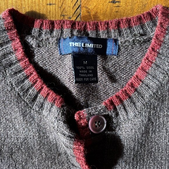 vintage the limited brown wool cardigan Size Medium Fitted See Measurements - Picture 4 of 6
